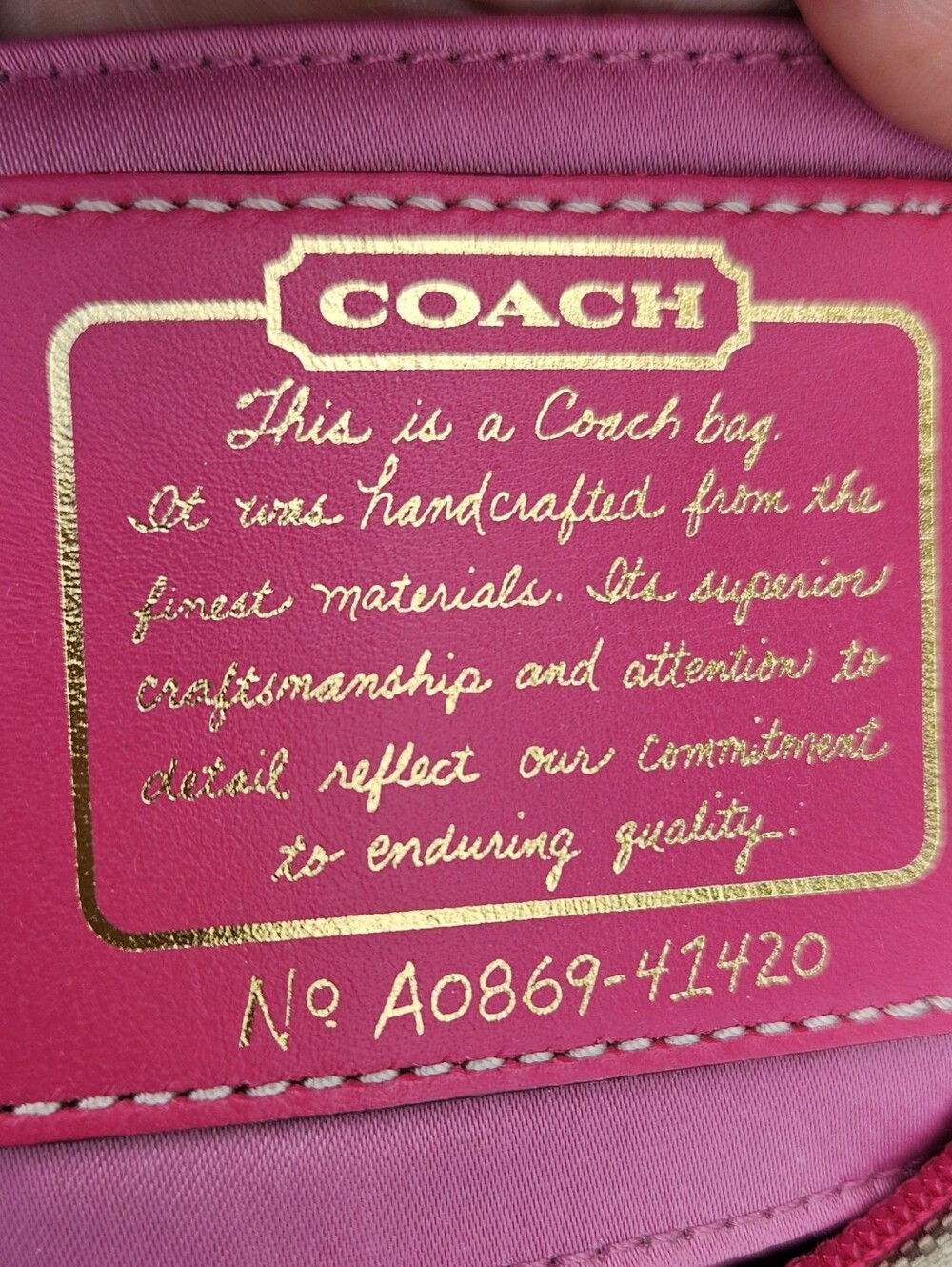 Coach 41420 Signature Floral Appliqué Pink Shoulder Bag Rare Y2K - Picture 11 of 11